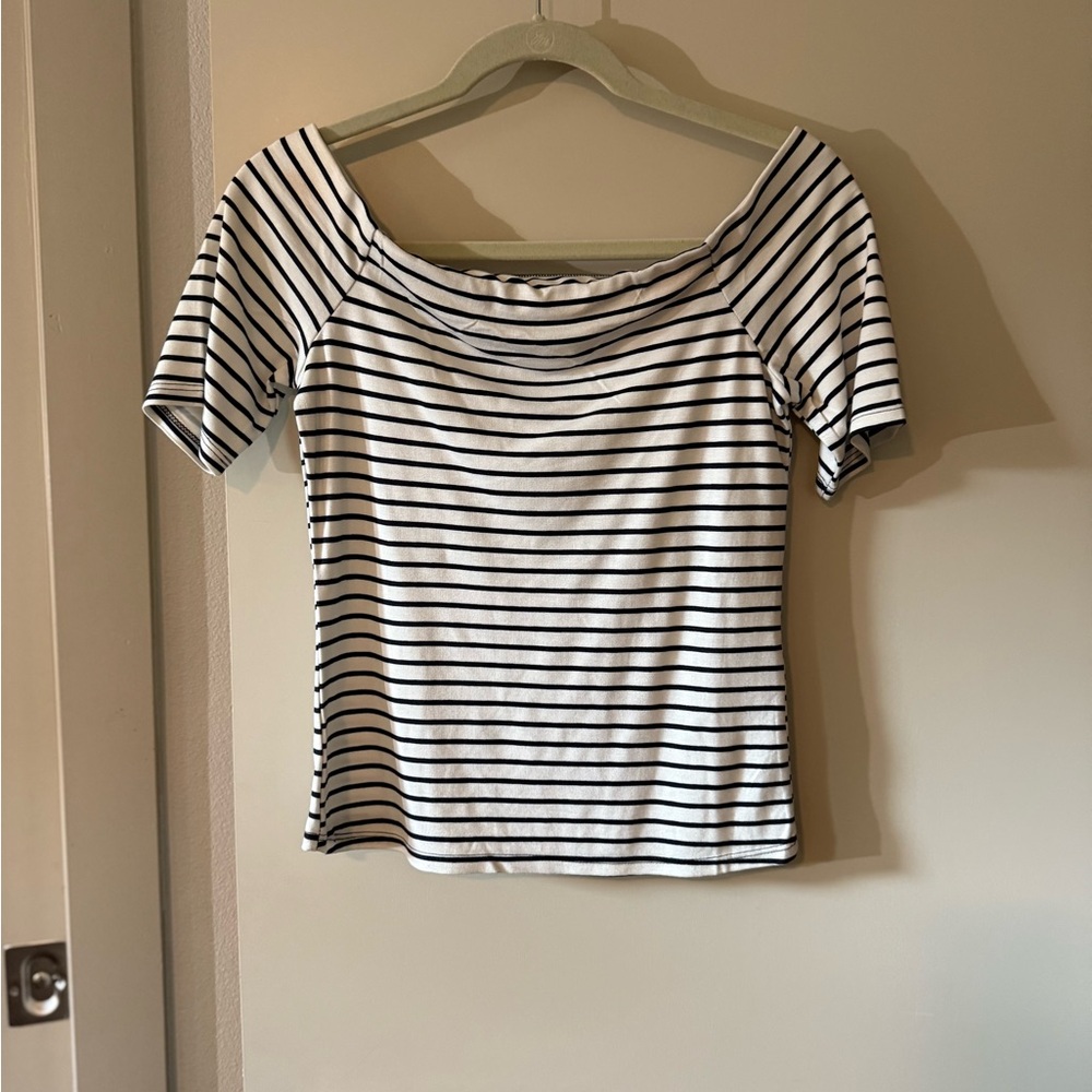 Striped Off-Shoulder Women's Top
